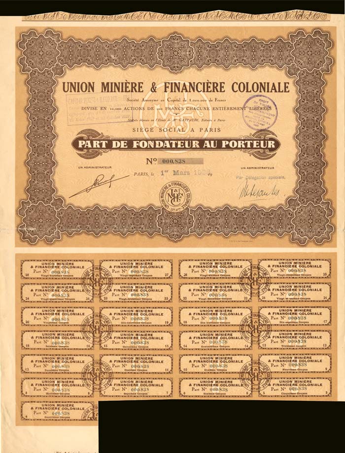 Union Miniere and Financiere Coloniale